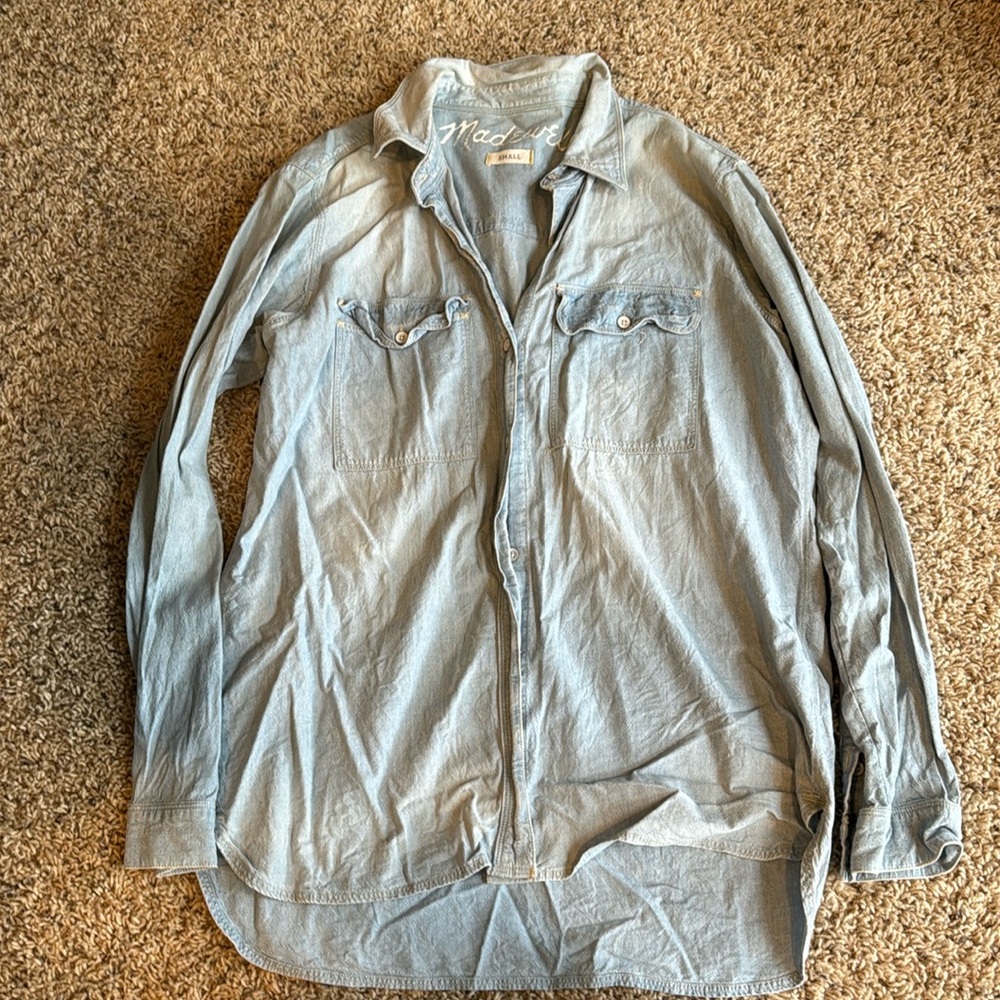 Madewell Jean button down top, size small